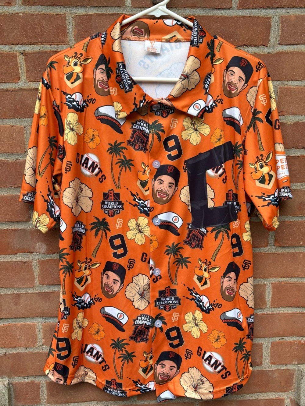 San Francisco SF Giants Brandon Belt  Aloha Hawaiian Shirt Size M